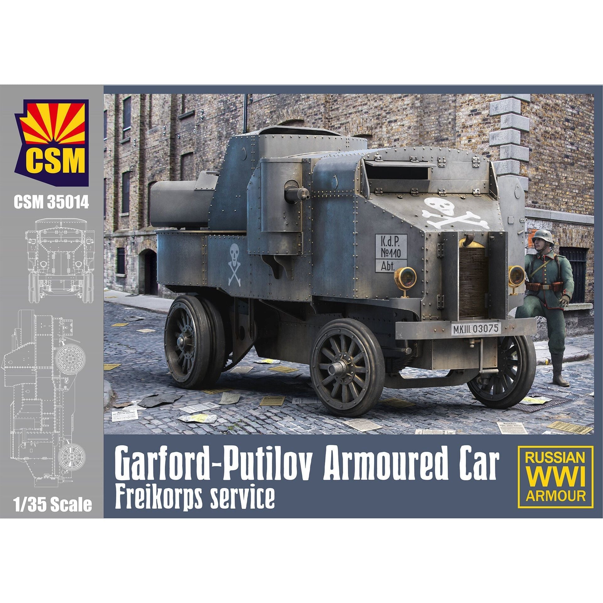 COPPER STATE MODELS 1/35 Garford-Putilov Armoured Car, Freikorps Service