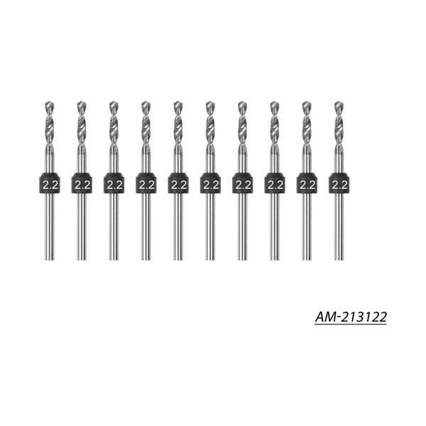 ARROWMAX 2.2mm -10 Pcs PCB Shank Tungsten Carbide Micro Drill Bits Set (2.35mm)