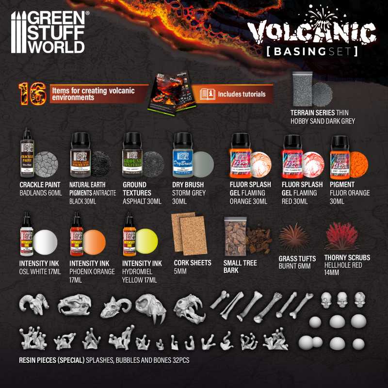 GREEN STUFF WORLD Basing Sets - Volcanic