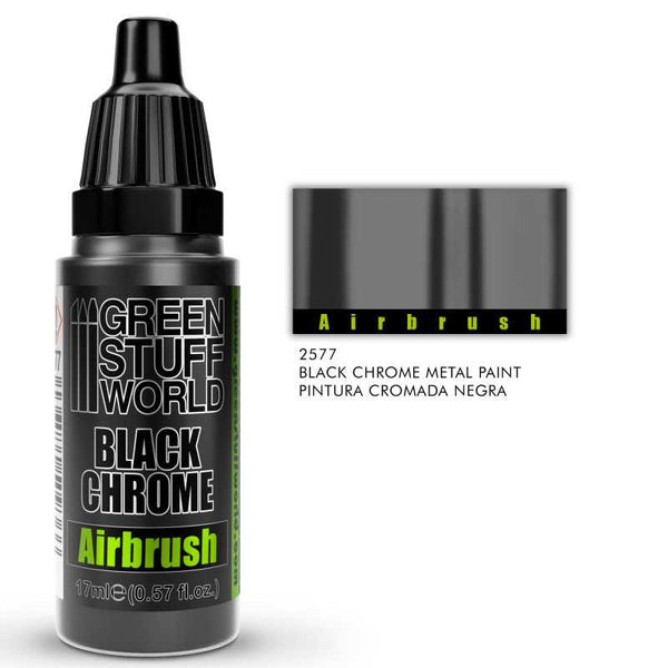 GREEN STUFF WORLD Black Chrome Paint - Airbrush 17ml