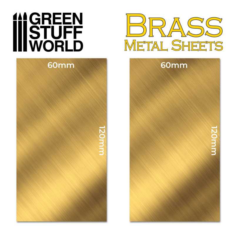 GREEN STUFF WORLD BRASS Metal sheets 60x120mm (Pack x2)