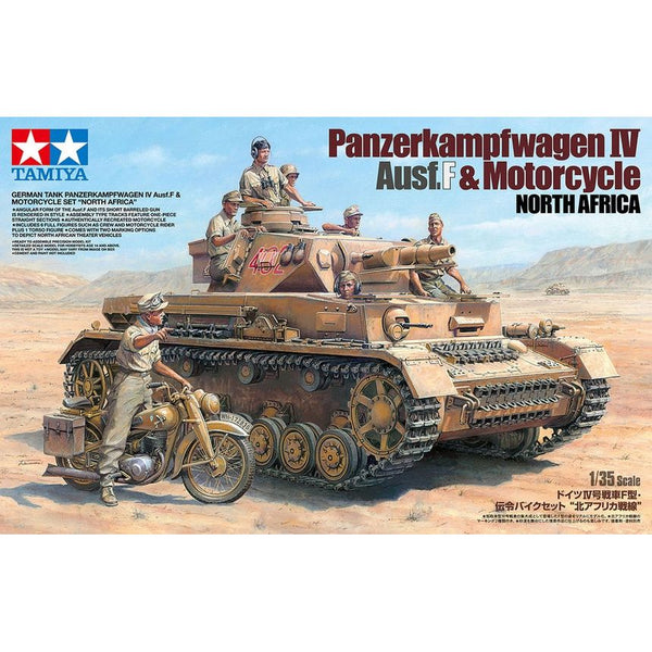 TAMIYA 1/35 Panzerkampfwagen IV Ausf.F & Motorcycle North Africa