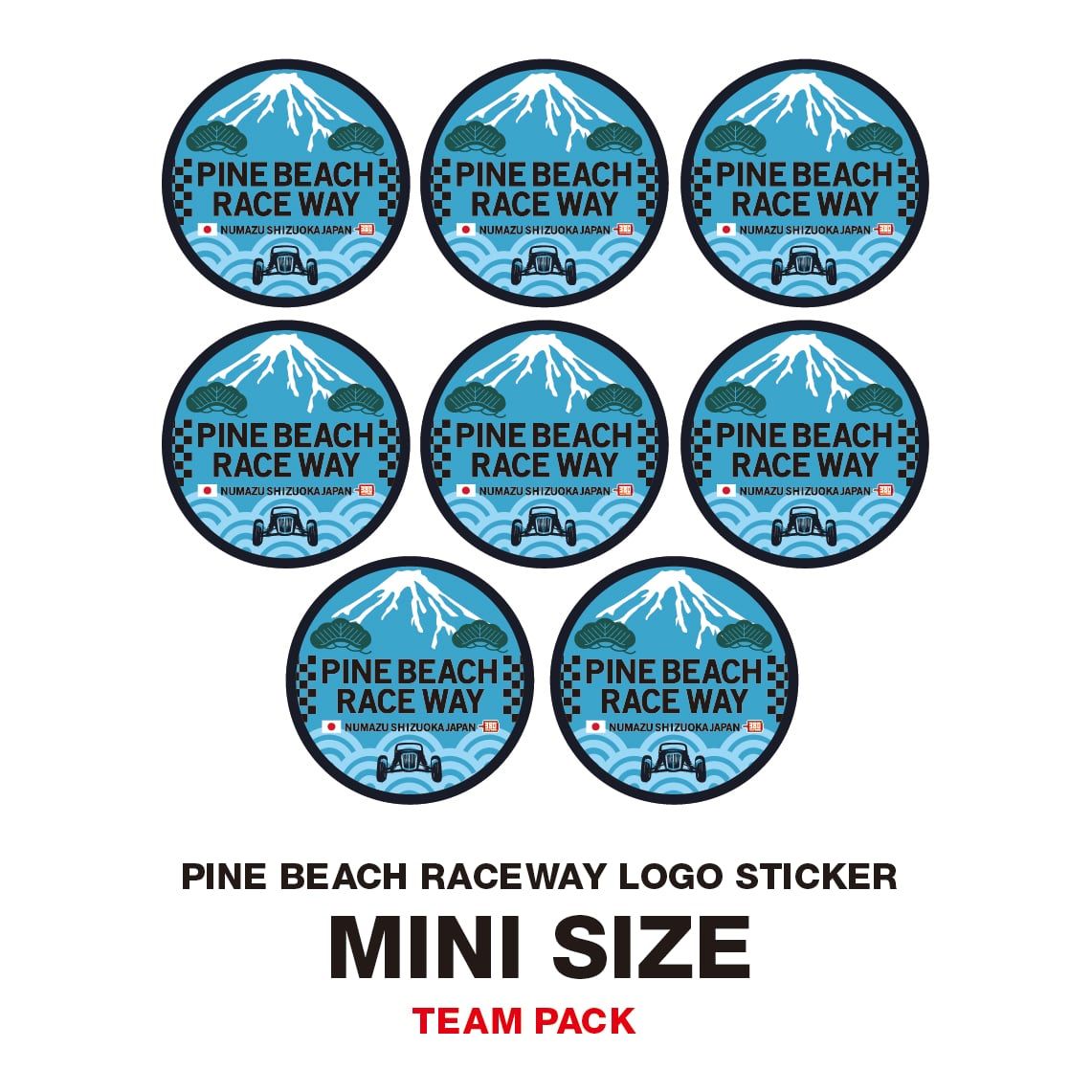PINE BEACH Race Way Logo Sticker MINI [Team Pack]