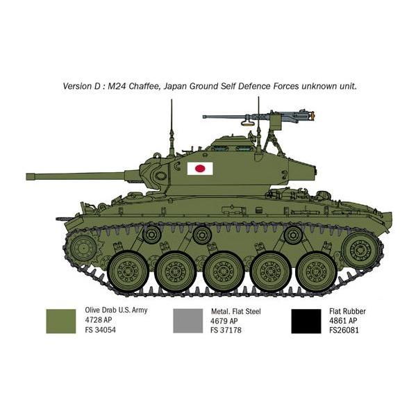 ITALERI 1/35 M-24 Chaffee Korean War Glueable Rubber Trac