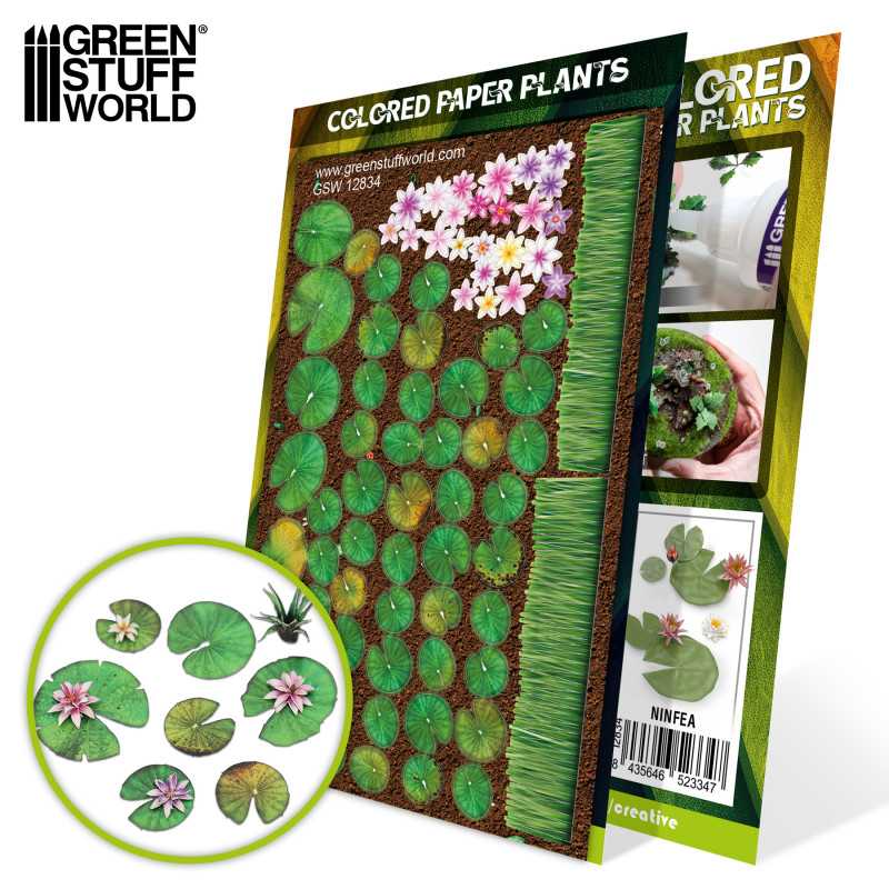 GREEN STUFF WORLD Colored Paper Plants - Lilly Pads