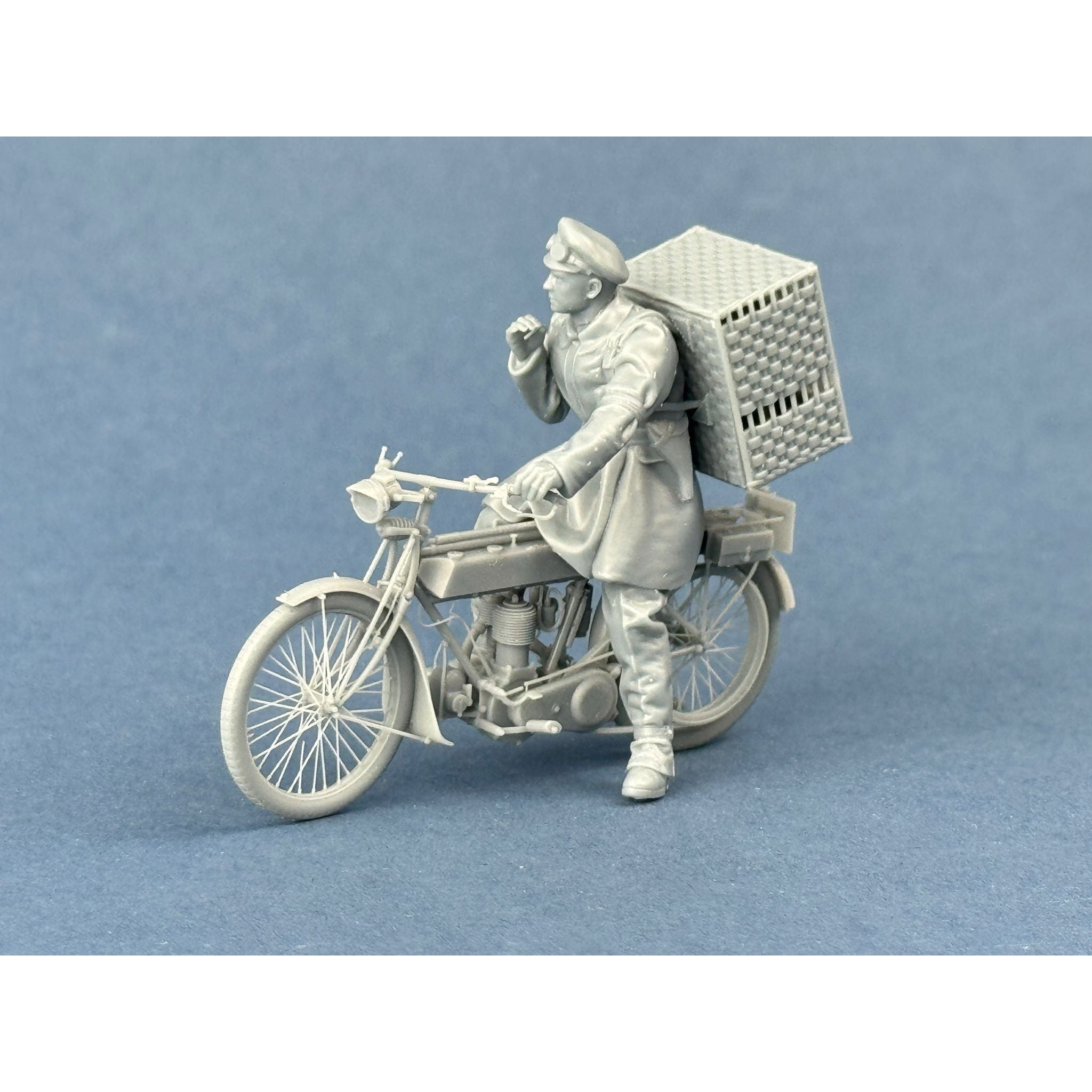 COPPER STATE MODELS British Dispatch Rider with a basket of pigeons