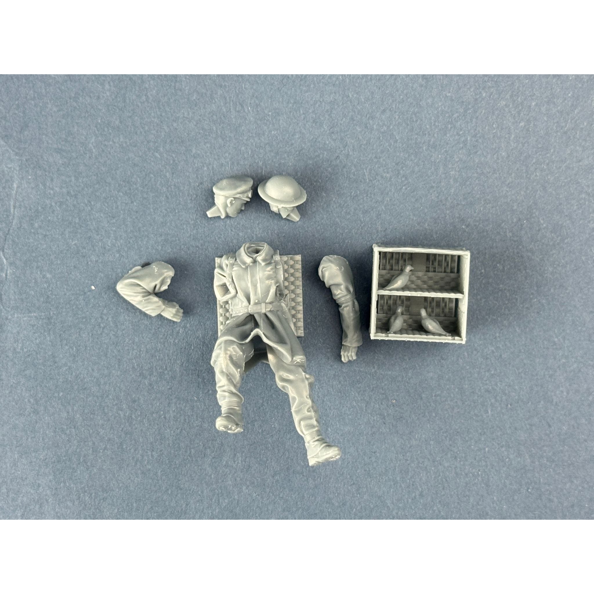 COPPER STATE MODELS British Dispatch Rider with a basket of pigeons