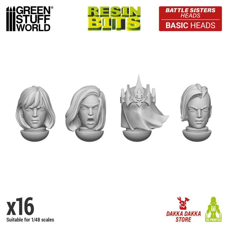 GREEN STUFF WORLD DakkaDakka - Battle Sisters of Repentance Basic Heads