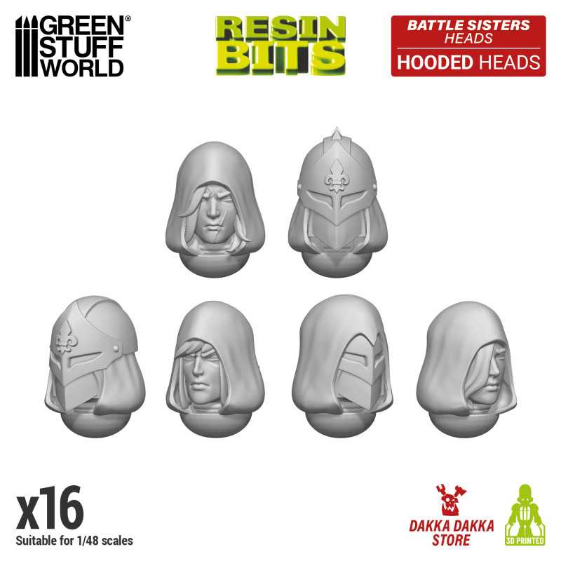 GREEN STUFF WORLD DakkaDakka - Battle Sisters of Repentance Hooded Heads