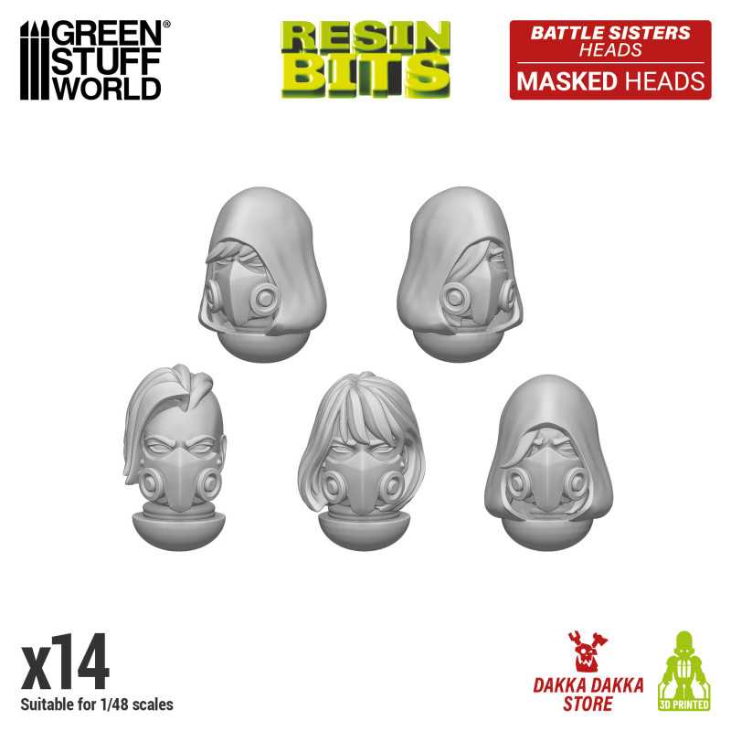 GREEN STUFF WORLD DakkaDakka - Battle Sisters of Repentance Masked Heads