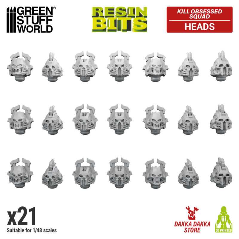 GREEN STUFF WORLD DakkaDakka - Kill Obsessed Squad - Heads