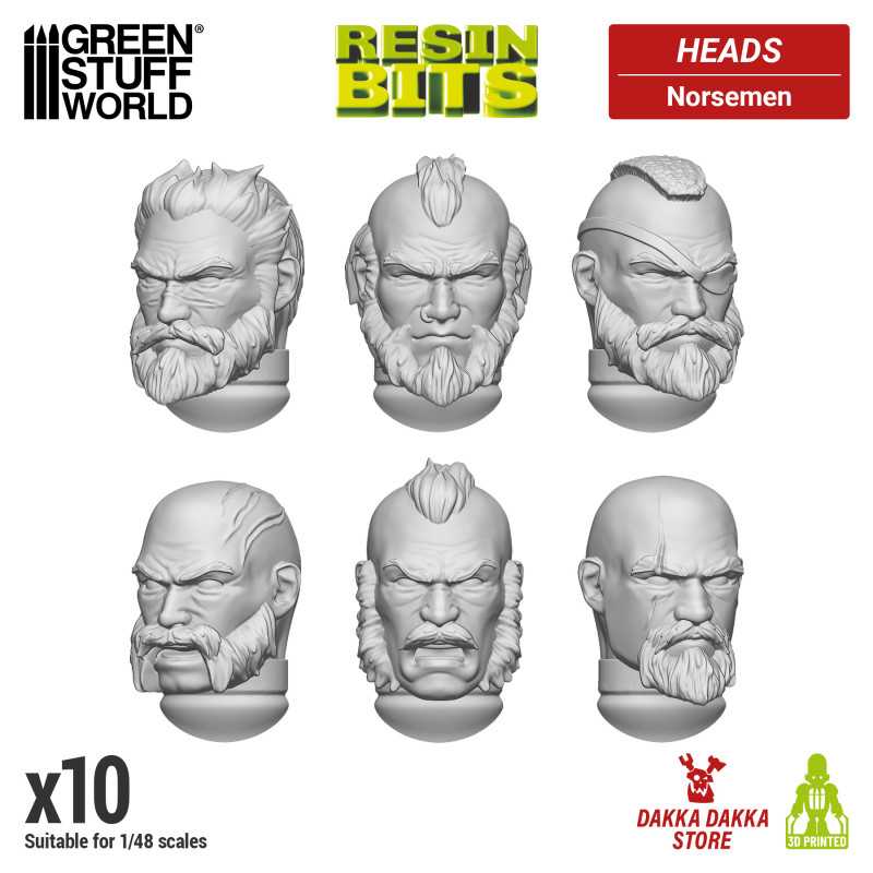 GREEN STUFF WORLD DakkaDakka - Norsemen Heads