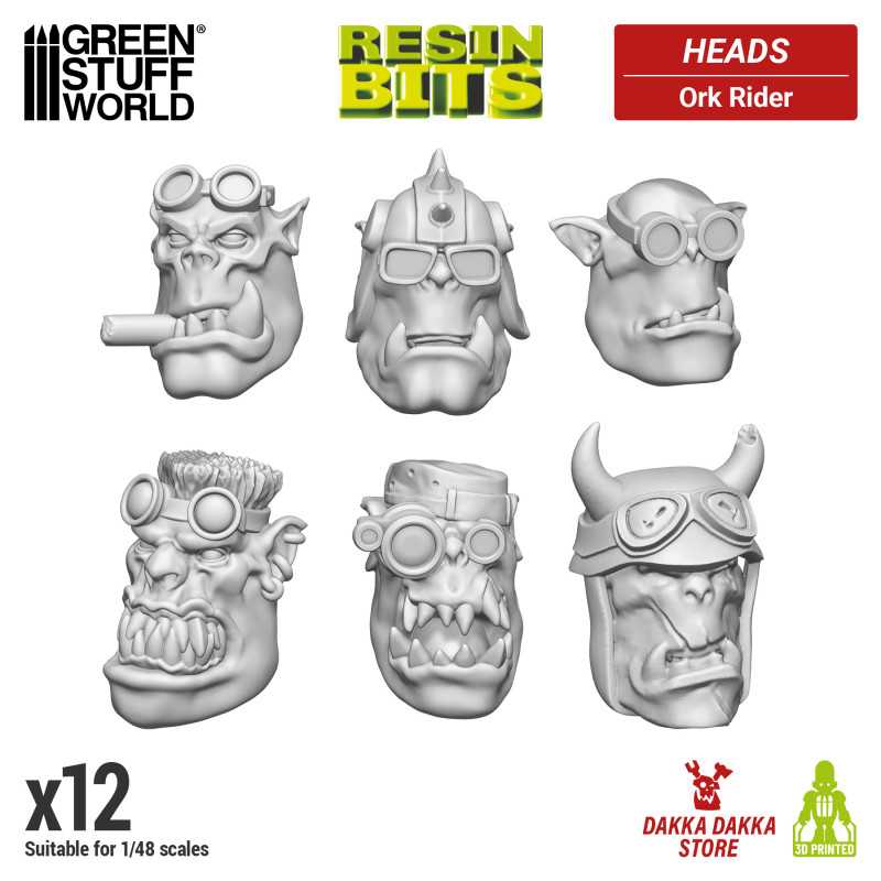 GREEN STUFF WORLD DakkaDakka - Ork Rider Heads
