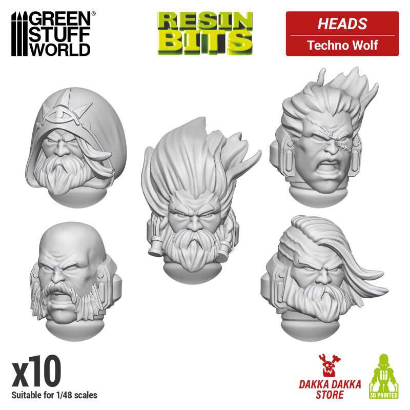 GREEN STUFF WORLD DakkaDakka - Techno Wolf Heads