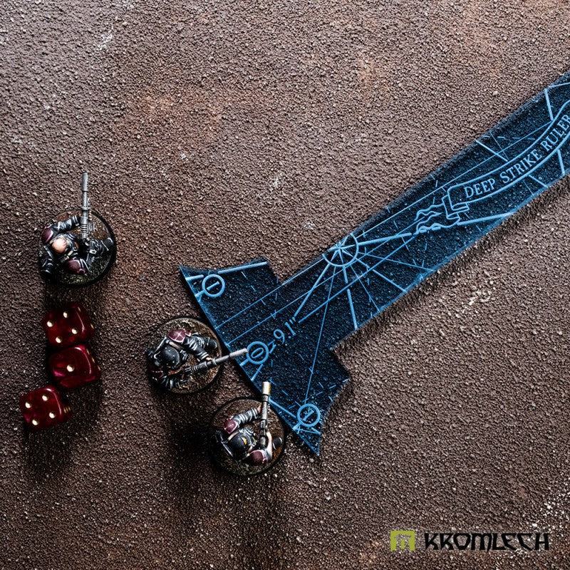 KROMLECH Deep Strike Ruler Template 6" - Small Perimeter - Blue