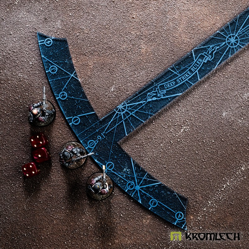 KROMLECH Deep Strike Ruler Template 9" - Large Perimeter - Blue