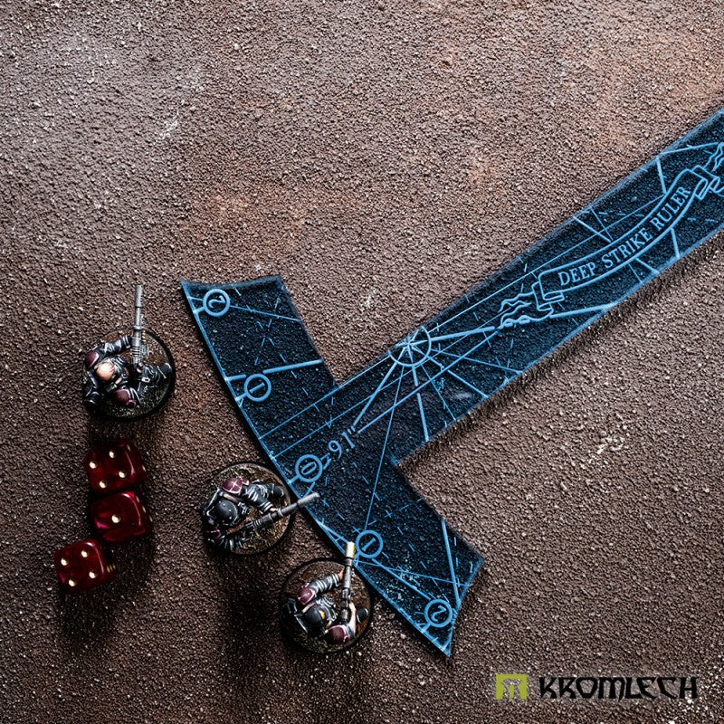 KROMLECH Deep Strike Ruler Template 9" - Medium Perimeter - Blue