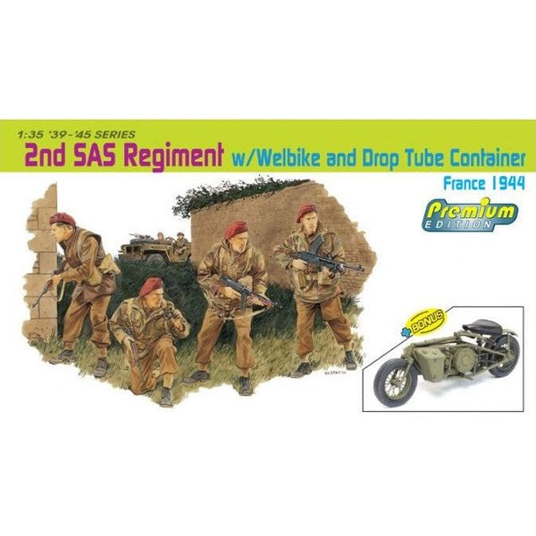 DRAGON 1/35 2nd SAS Regiment with Welbike and Drop Tube Container (France 1944)
