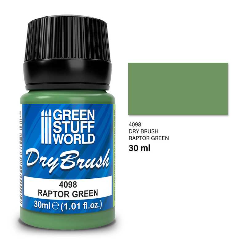 GREEN STUFF WORLD Dry Brush - RAPTOR GREEN 30 ml