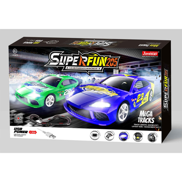 JOYSWAY SuperFun 205 USB Power Slot Car Racing Set