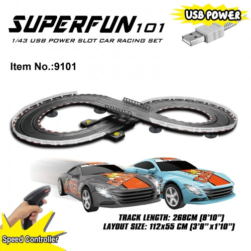 JOYSWAY SuperFun 101 USB Power Slot Car Racing Set