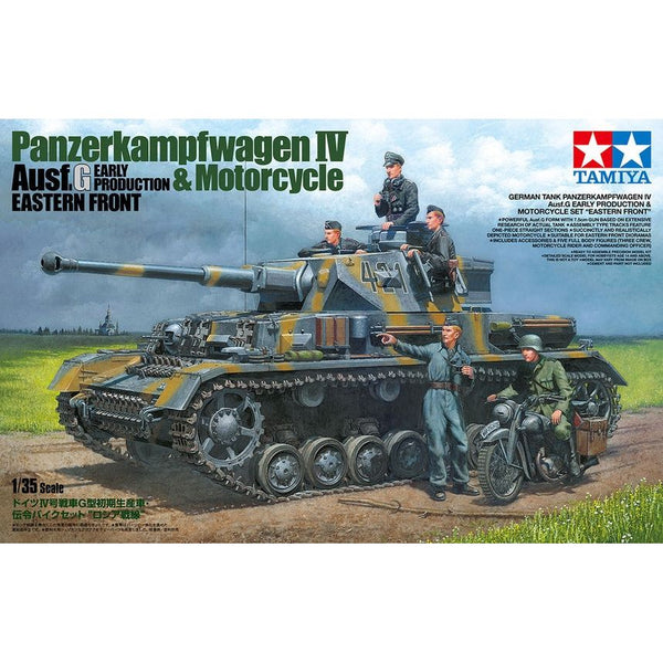 TAMIYA 1/35 Panzerkampfwagen IV Ausf.G Early Production & Motorcycle Eastern Front