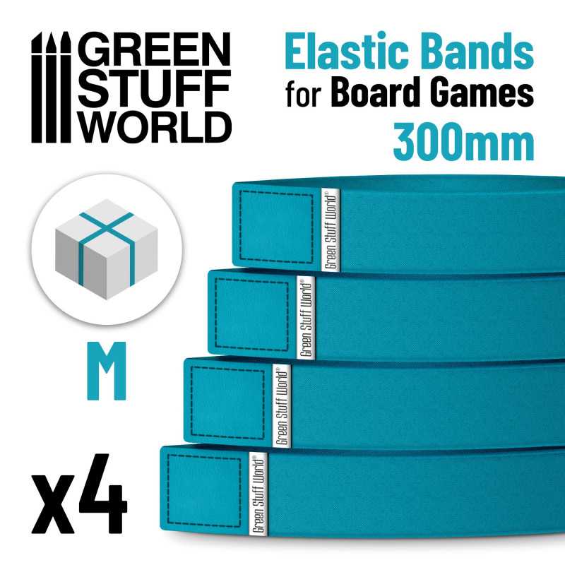 GREEN STUFF WORLD Elastic Bands for Board Games 300mm - Pack x4