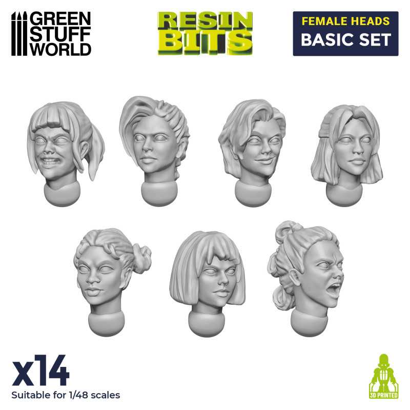 GREEN STUFF WORLD Female Heads Basic Set