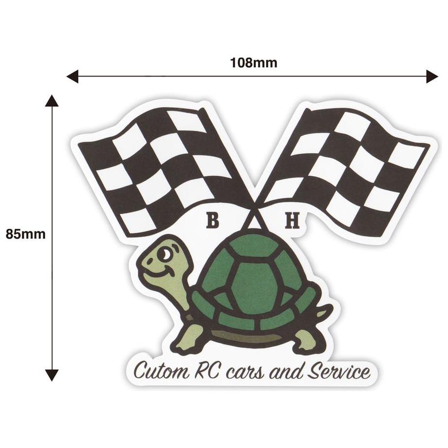 BLOCKHEAD MOTORS Checker Flag Turtle Sticker