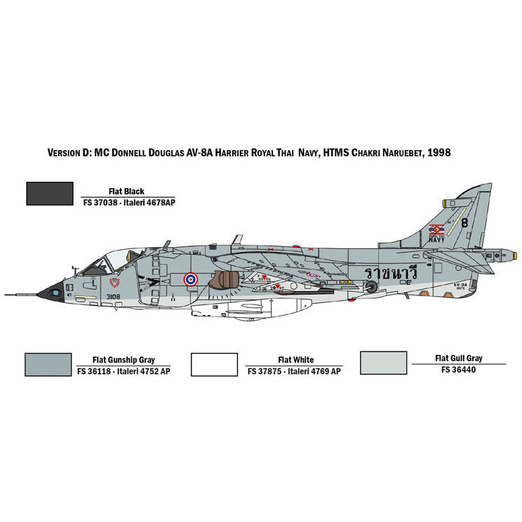 ITALERI 1/72 AV-8A Harrier Fighter Jet