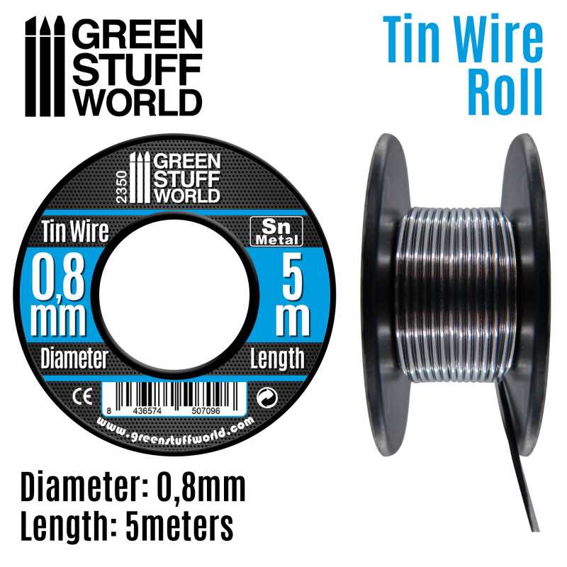 GREEN STUFF WORLD Flexible tin wire roll 0.8mm