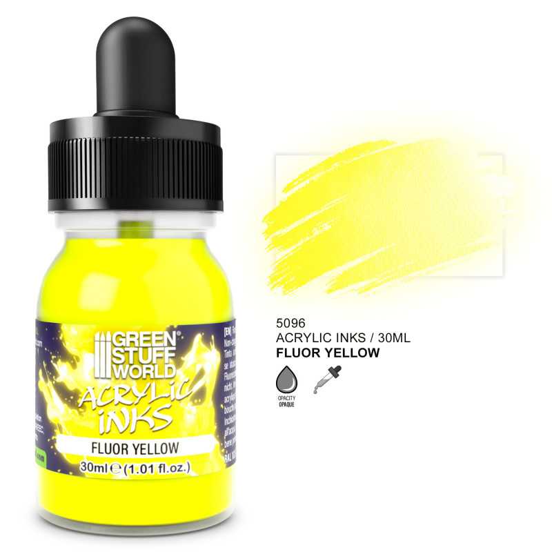 GREEN STUFF WORLD Fluor Acrylic Ink - Yellow