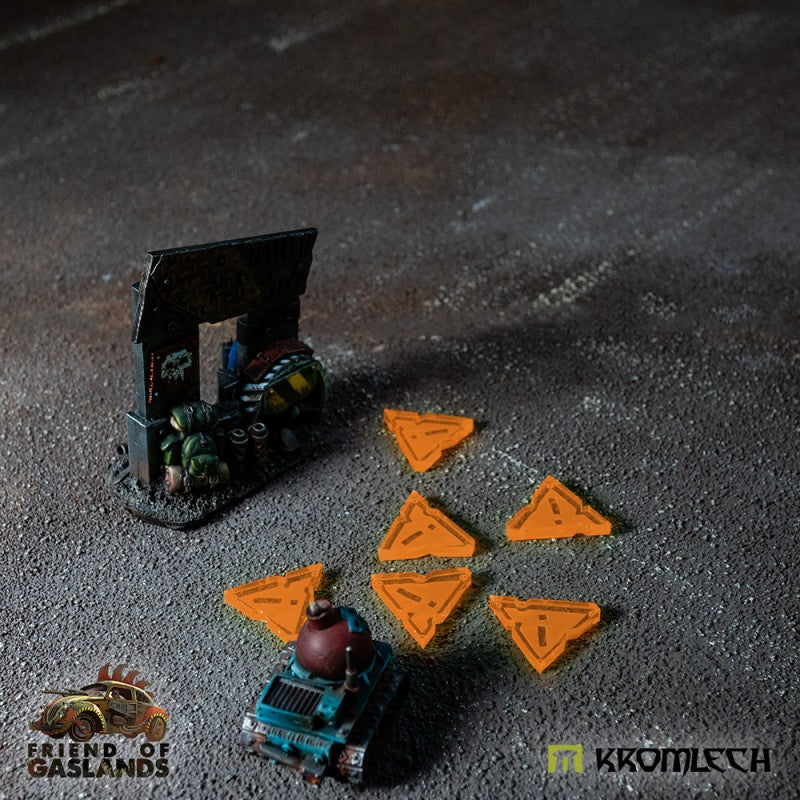 KROMLECH Gaslands Orc Hazard Tokens - Orange