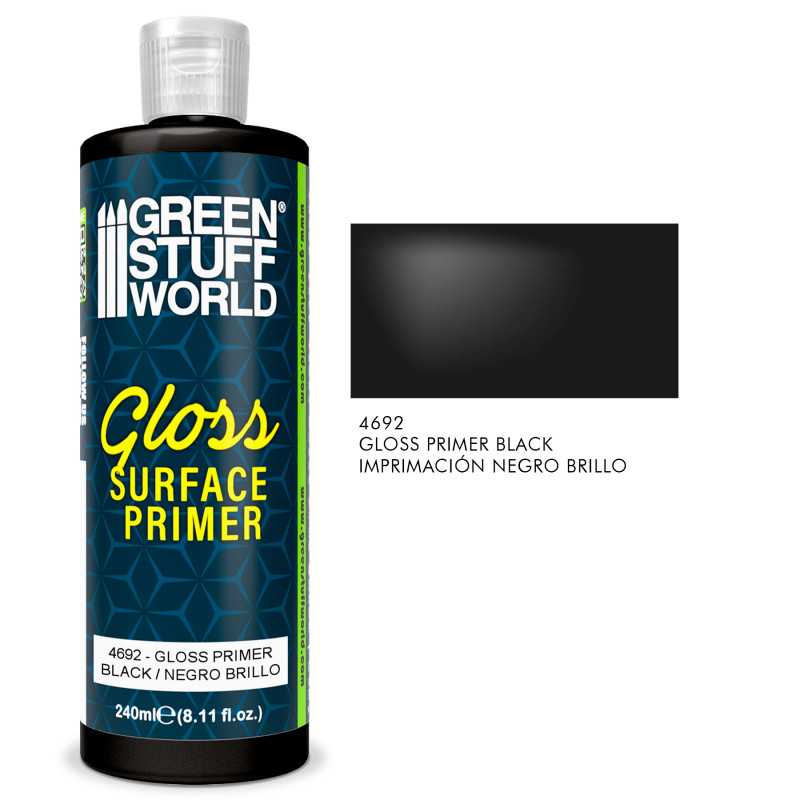 GREEN STUFF WORLD Gloss Surface Primer 240ml - Black