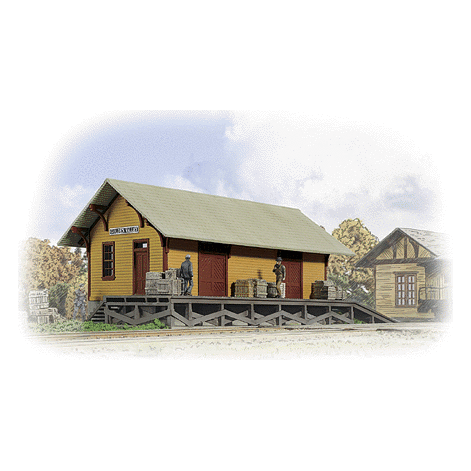 WALTHERS HO Golden Valley Freight House -- Kit - 8-3/8 x 3-3/8 x 3-1/4" 20.9 x 8.4 x 8.1cm