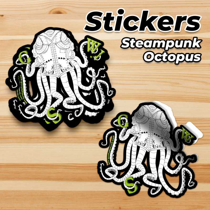 GREEN STUFF WORLD Steam Octopus Sticker