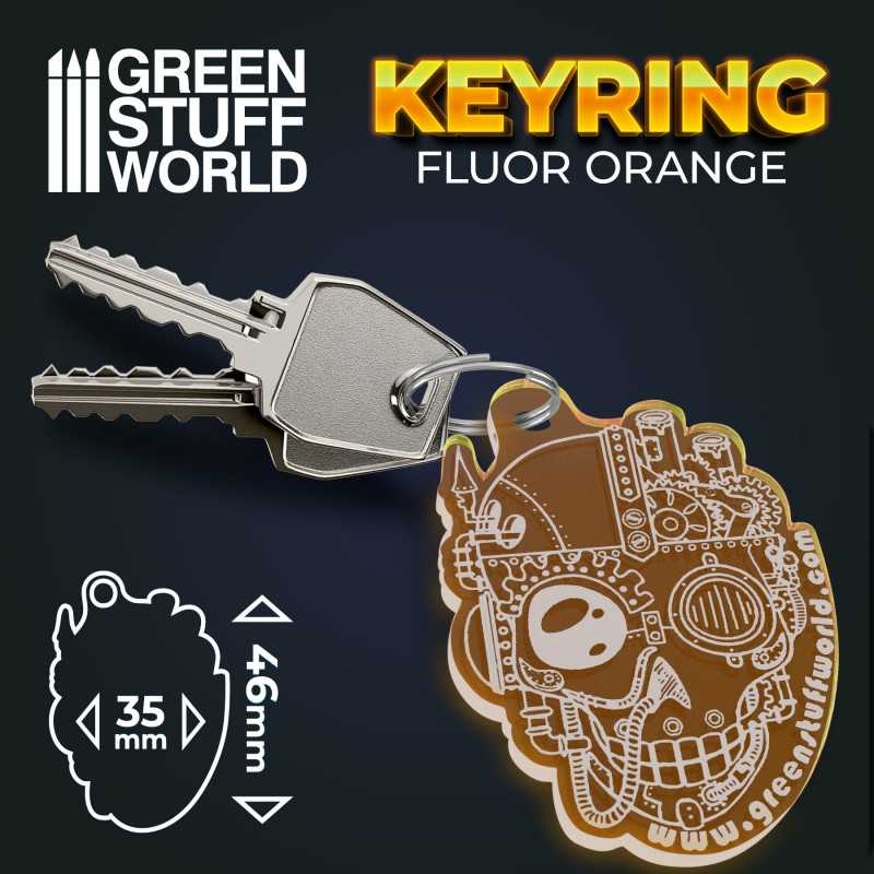 GREEN STUFF WORLD Skull Keyring - Fluor