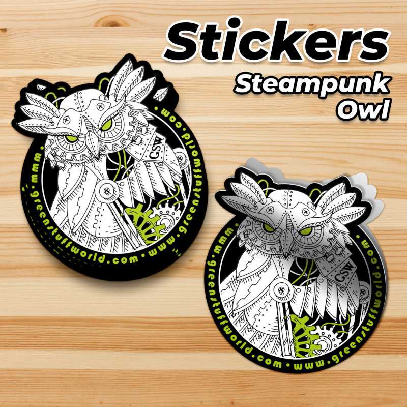 GREEN STUFF WORLD GSW Steampunk Owl Sticker