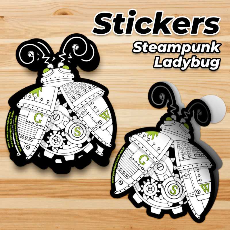 GREEN STUFF WORLD GSW Steampunk Ladybird Sticker