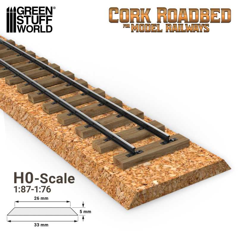 GREEN STUFF WORLD H0 Cork Roadbed