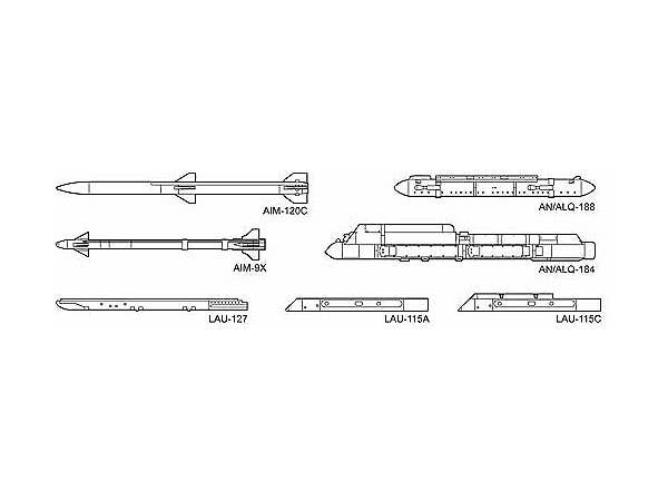 HASEGAWA 1/72 Aircraft Weapons: VIII (U.S. Air-To-Air Missiles & Jamming Pods)