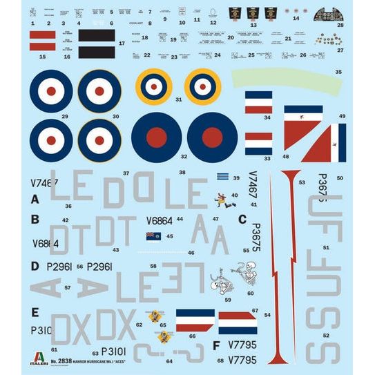 ITALERI 1/48 Hurricane Mk 1 Aces- Super Decals