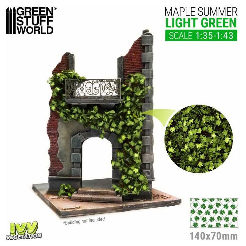 GREEN STUFF WORLD Ivy Foliage - Light Green Maple - Large