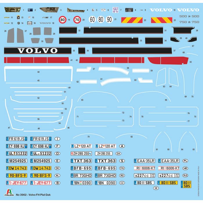 ITALERI Volvo FH Low Roof-PE Parts - Chromed Stickers