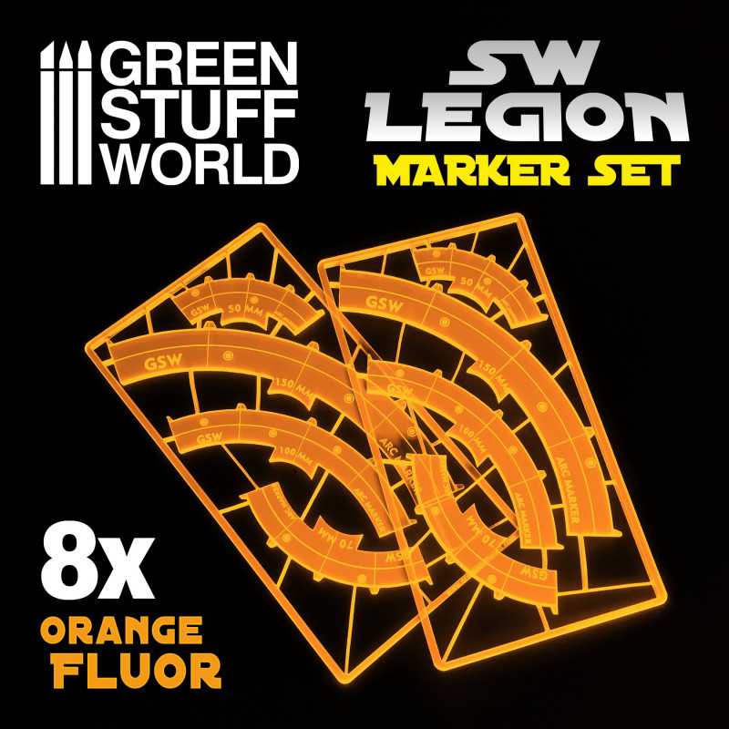 GREEN STUFF WORLD Legion arc-shaped line of fire markers - ORANGE FLUOR