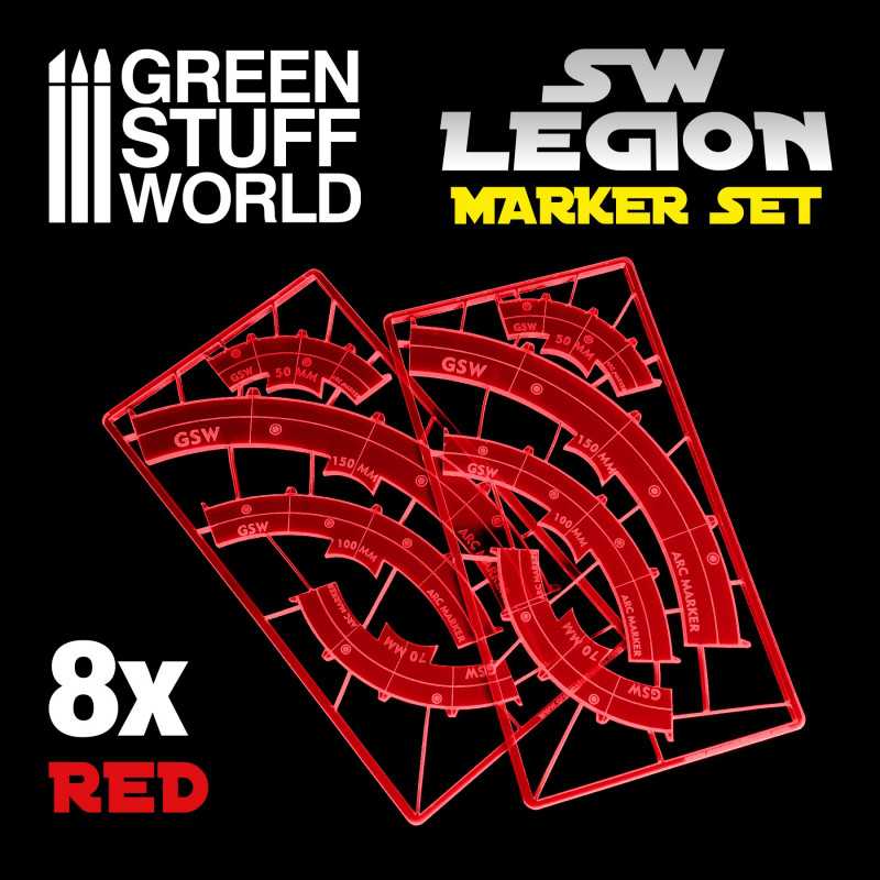 GREEN STUFF WORLD Legion arc-shaped line of fire markers - RED