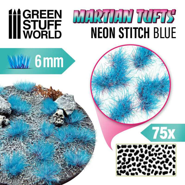 GREEN STUFF WORLD Martian Fluor Tufts Neon Stitch Blue