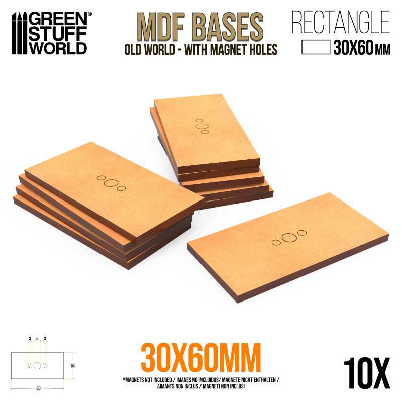 GREEN STUFF WORLD MDF Old World Bases - Rectangle 30x60mm