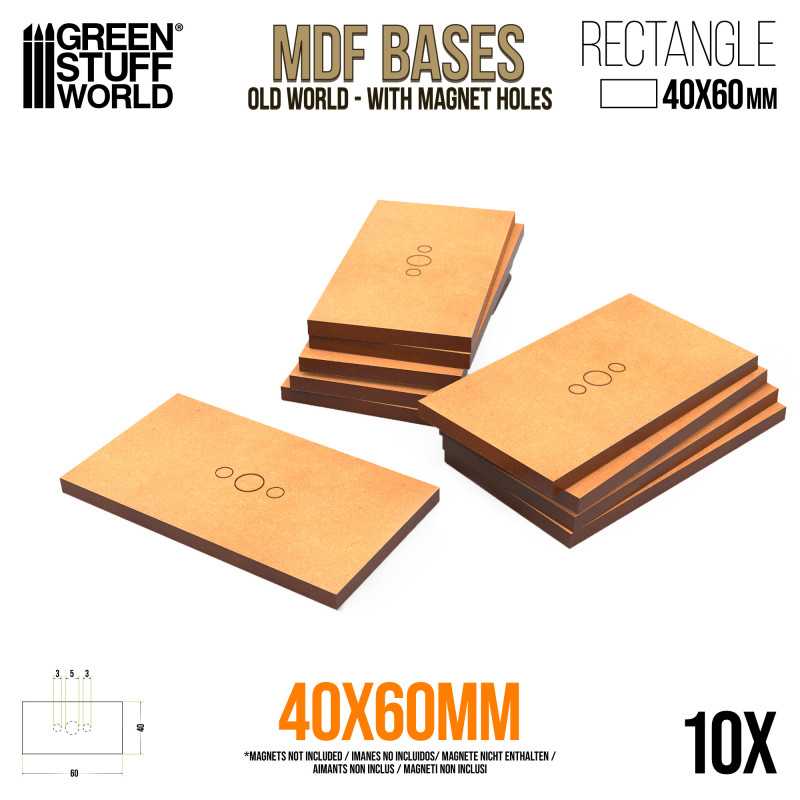 GREEN STUFF WORLD MDF Old World Bases - Rectangle 40x60mm