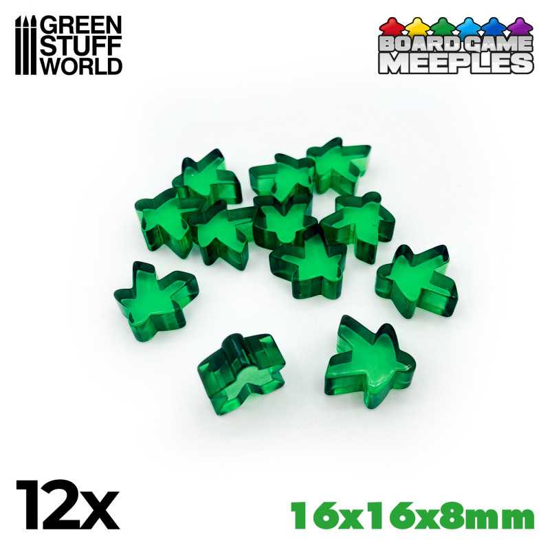 GREEN STUFF WORLD Meeples 16x16x8mm - Green